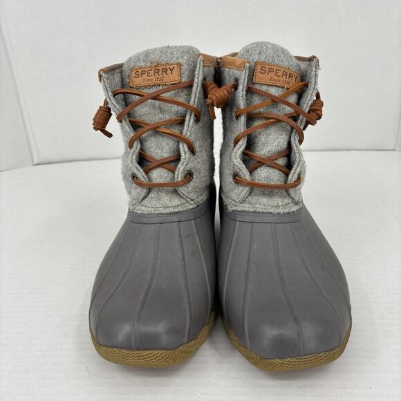 Sperry Duck Boot Womens Size 7.5 Gray Wool Blend 200g Insulated Side Zip - Picture 5 of 10